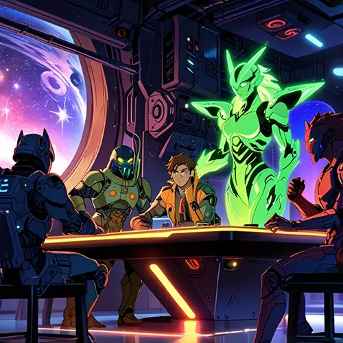 Tabletop gaming group playing a game