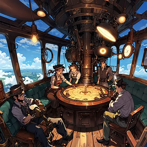 Tabletop gaming group playing a game