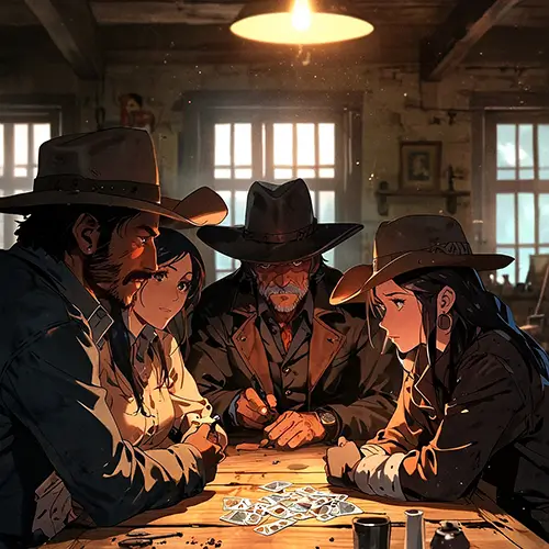 Tabletop gaming group playing a game