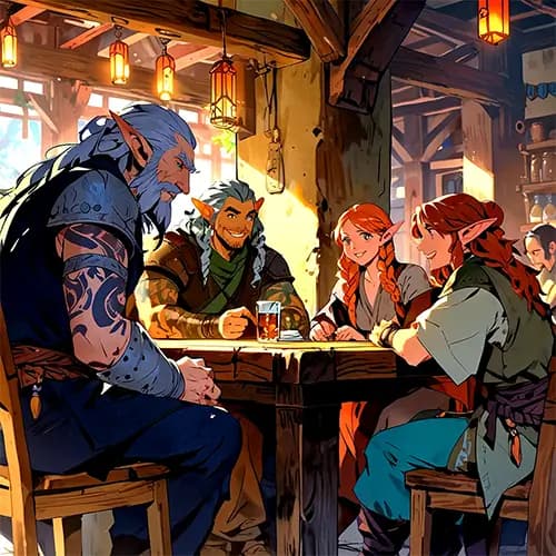 Tabletop gaming group playing a game